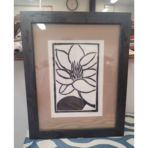 Black and White Floral Art Print - Picture 6 of 6